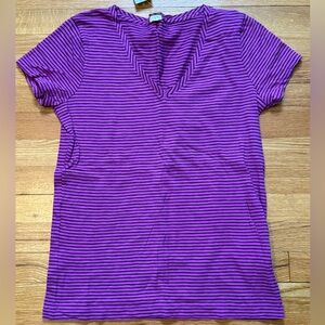 J. Crew Factory Purple Striped Top